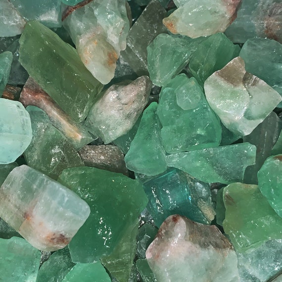 A FREE Faceted Gemstone 3000 Carat Lots of Green Calcite Rough Very Nice! 
