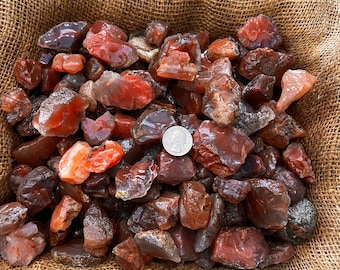 Big Sale!! 1000 Carat Lots of Natural (INDIAN) Carnelian Rough + a Free Faceted Gemstone