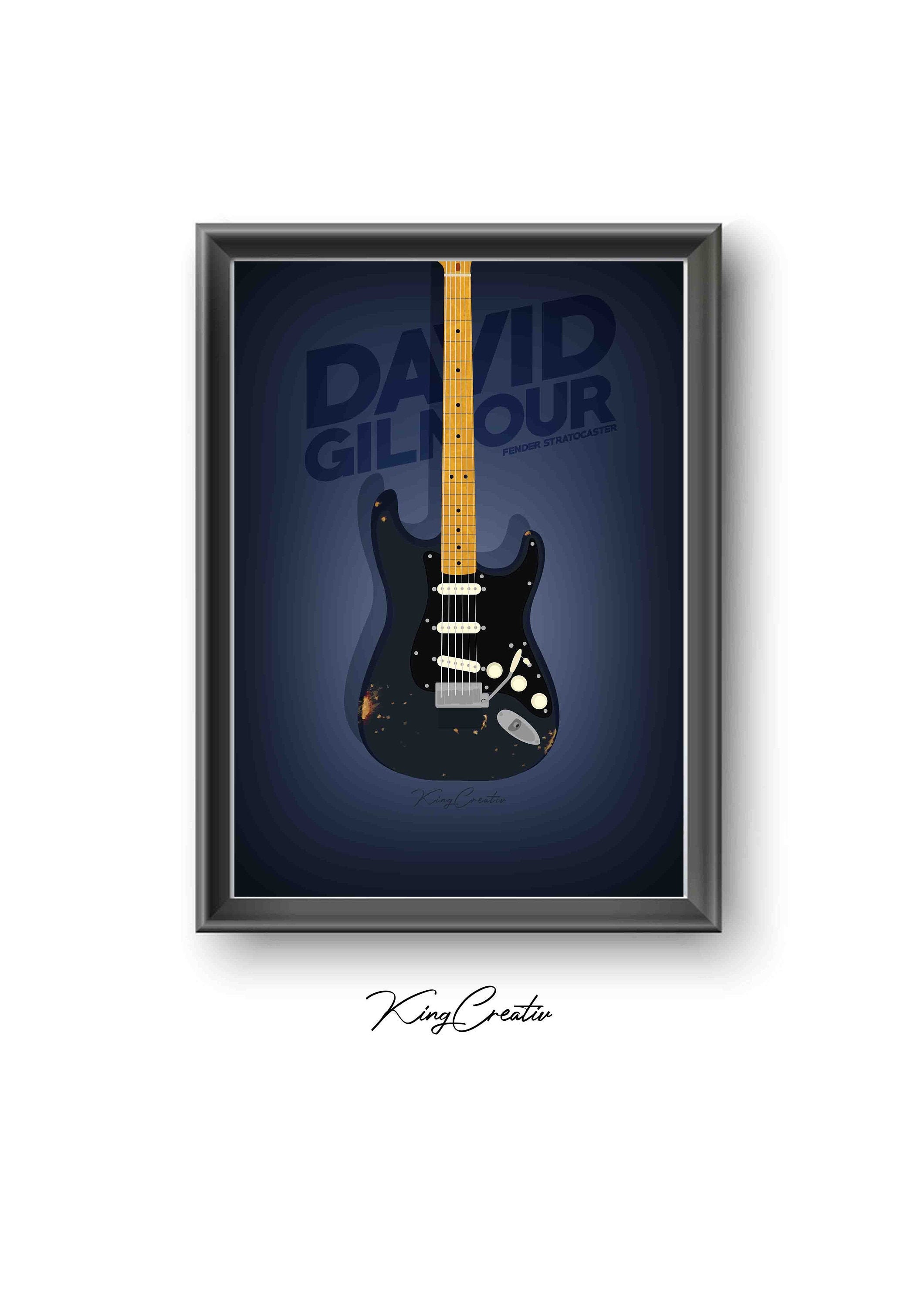 Art Art Posters David Gilmour Stratocaster Guitar Specs Black Strat