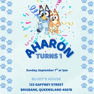 Bluey Birthday Invitation | Editable Bluey Party Invite | Instant Download | Digital File Only
