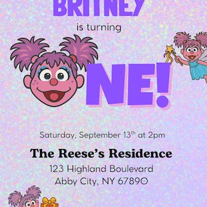 Sparkle & Magic Abby Cadabby 1st Birthday Invitation – Editable Digital Template