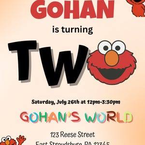 Elmo Birthday Invitation – Editable 2nd Birthday Party Invite | Sesame Street Theme | Instant Download