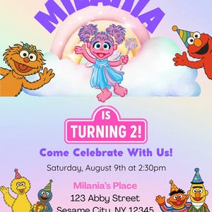 Sesame Street 2nd Birthday Invitation – Editable Template