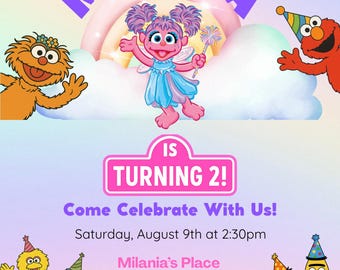 Sesame Street 2nd Birthday Invitation – Editable Template