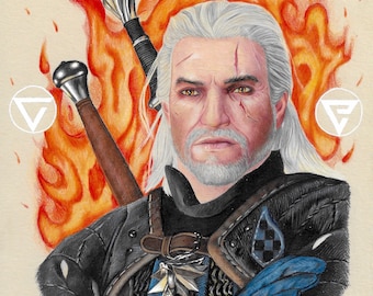 The Witcher 3 Wild Hunt - Geralt of Rivia Art Print Video Game Gift.