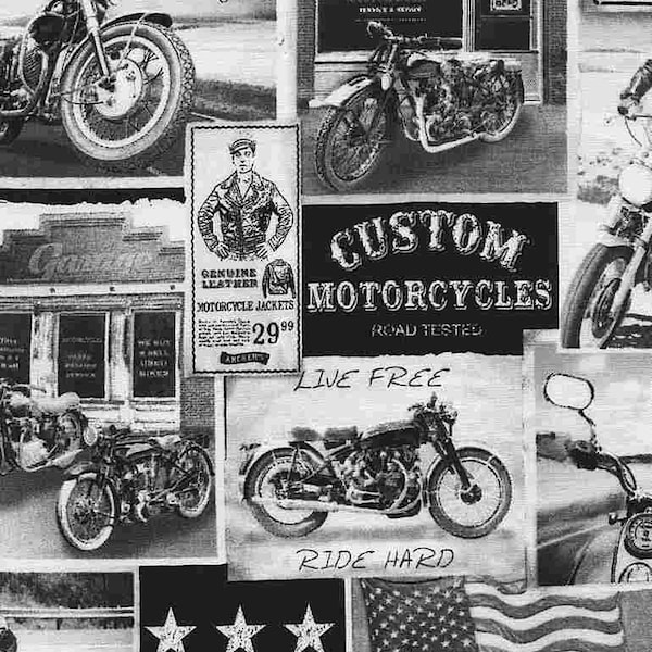 Vintage Motorcycle News by Timeless Treasures (ERA-C3646-news)