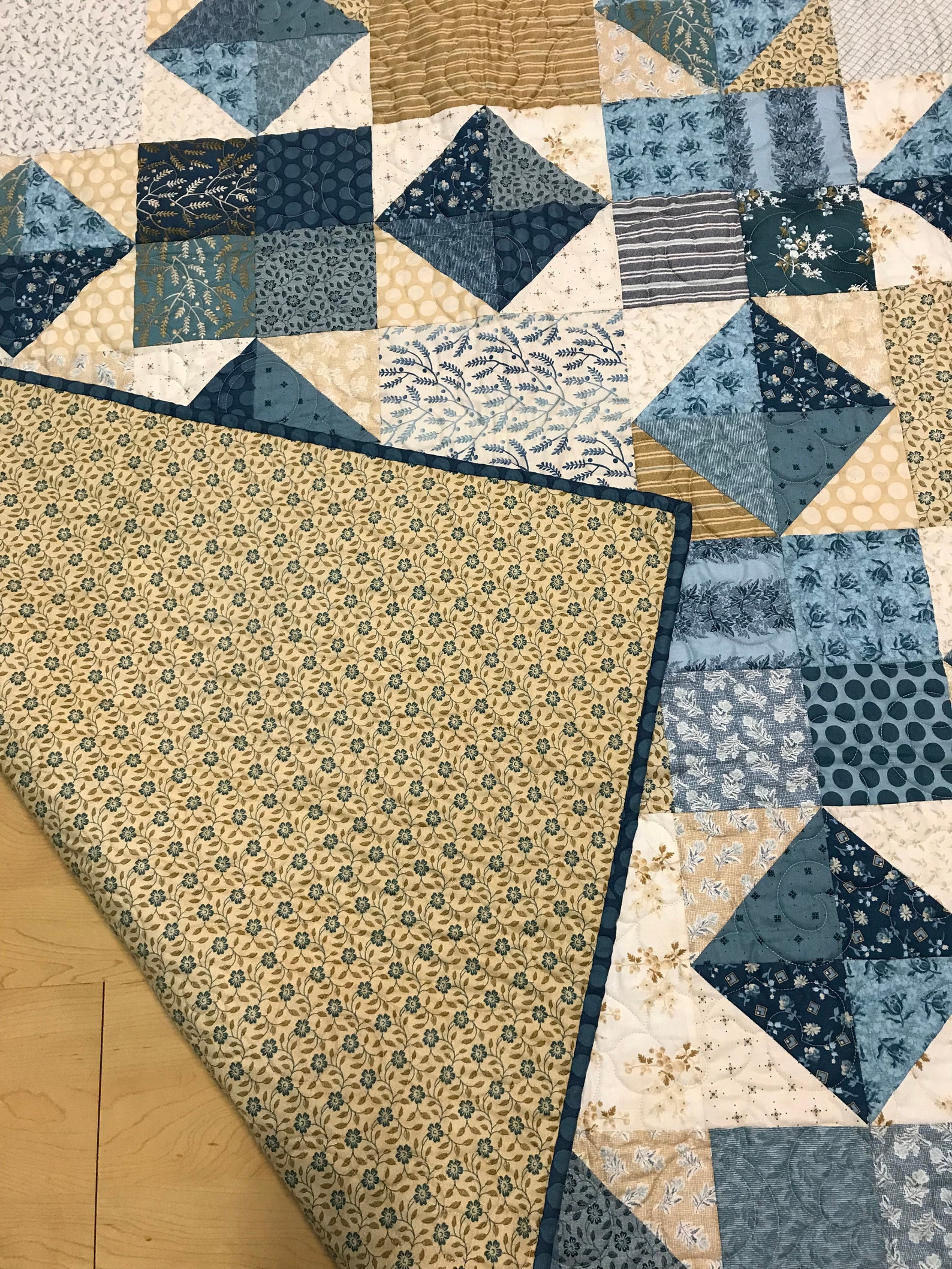 Something Blue Throw Quilt by 118 Fabrics and More Etsy