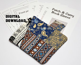 Patchwork Book Sleeve Sewing Pattern: DIY Instructions (Digital Download)