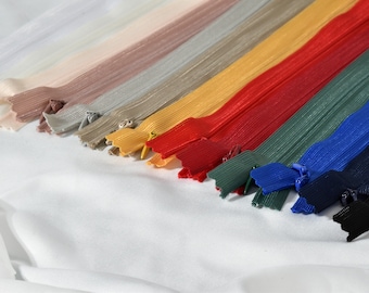 Fermeture éclair invisible pour robe, 60 cm en différentes couleurs