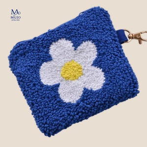Punch Needle Coin Purse Pattern PDF | Daisy Flower Zipper Pouch Sewing Tutorial | Digital Download