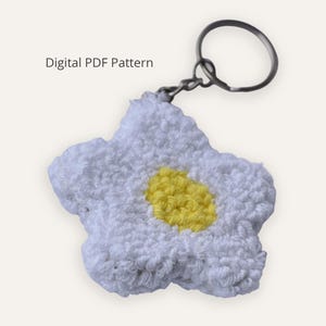 Punch Needle Daisy Keychain Pattern | Beginner Friendly Floral Key Chain PDF | Instant Digital Download