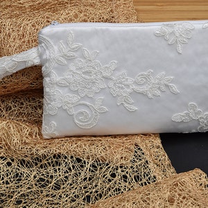 Bolso de novia de encaje con cremallera