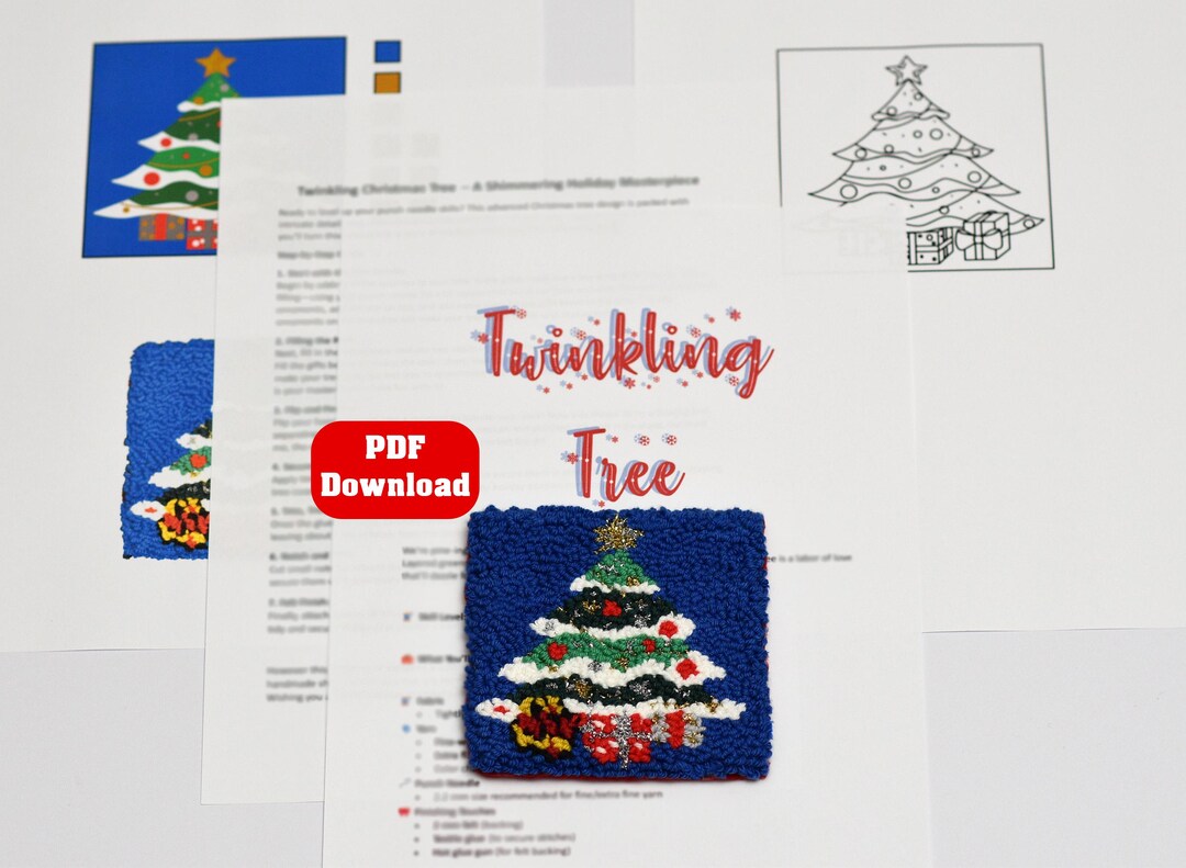 Christmas Tree Punch Needle Coaster Pattern PDF Digital Download ...
