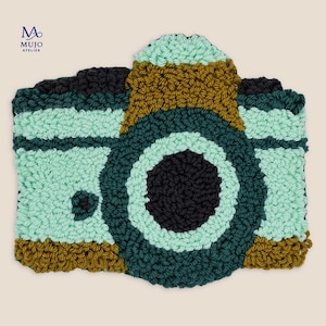 Punch Needle Pattern, Retro Camera Coaster PDF, Beginner Craft with Video Tutorial
