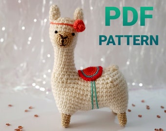 Amigurumi Llama- alpaca crochet pattern PDF tutorial (english - español)