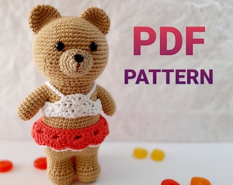 Amigurumi beer haakpatroon PDF tutorial (Engels - español)