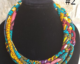 African Fabric Necklace | Ankara Jewelry | Ethnic Jewelry | Statement Necklace, Summer Jewellery, Christmas, Birthday | Afrocentric Gift