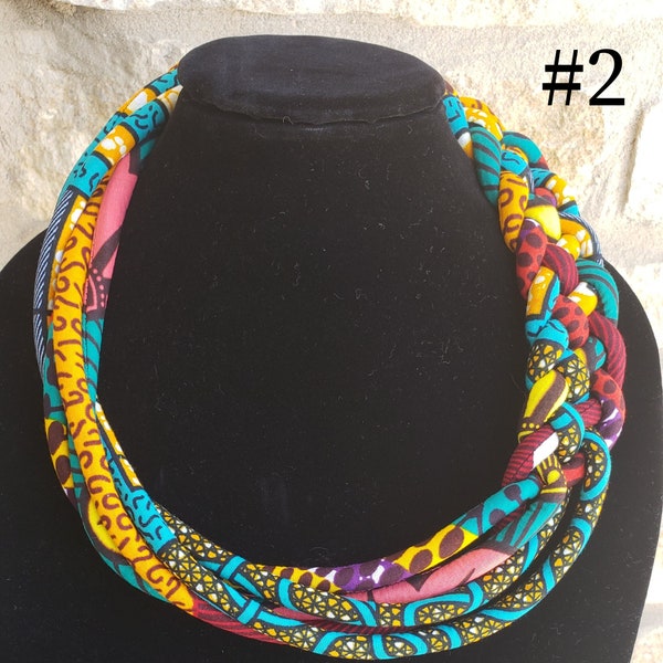 Afrikanische Stoff Halskette | Ankara Schmuck | Ethnische Schmuck | Statement Halskette, Sommer-Schmuck, Weihnachten, Geburtstag | Afrozentrisches Geschenk