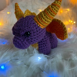 Handmade Crochet Amigurumi Spyro the Dragon Fan Art Plushy