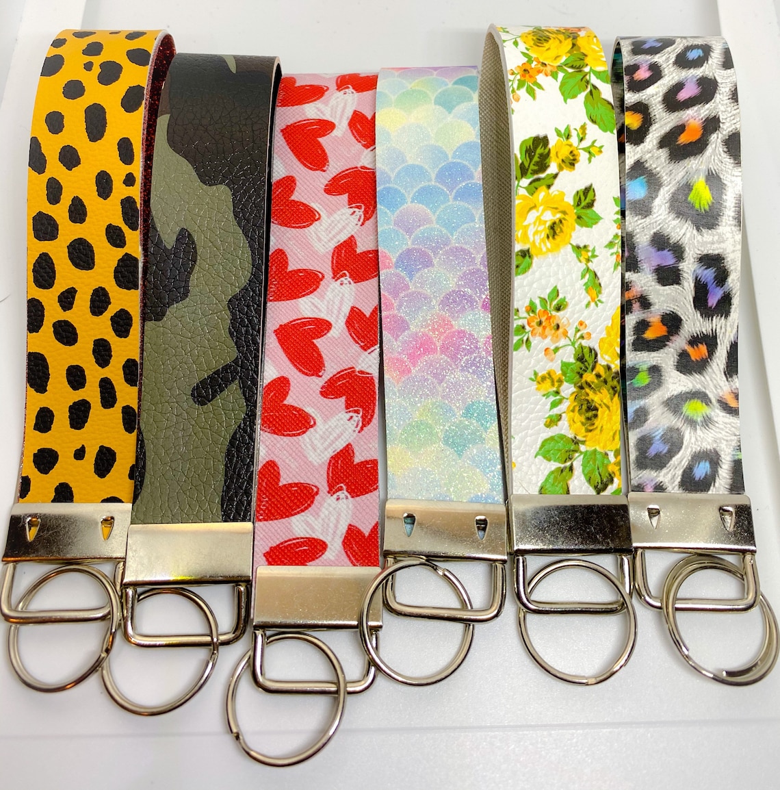 Faux leather key fob Etsy