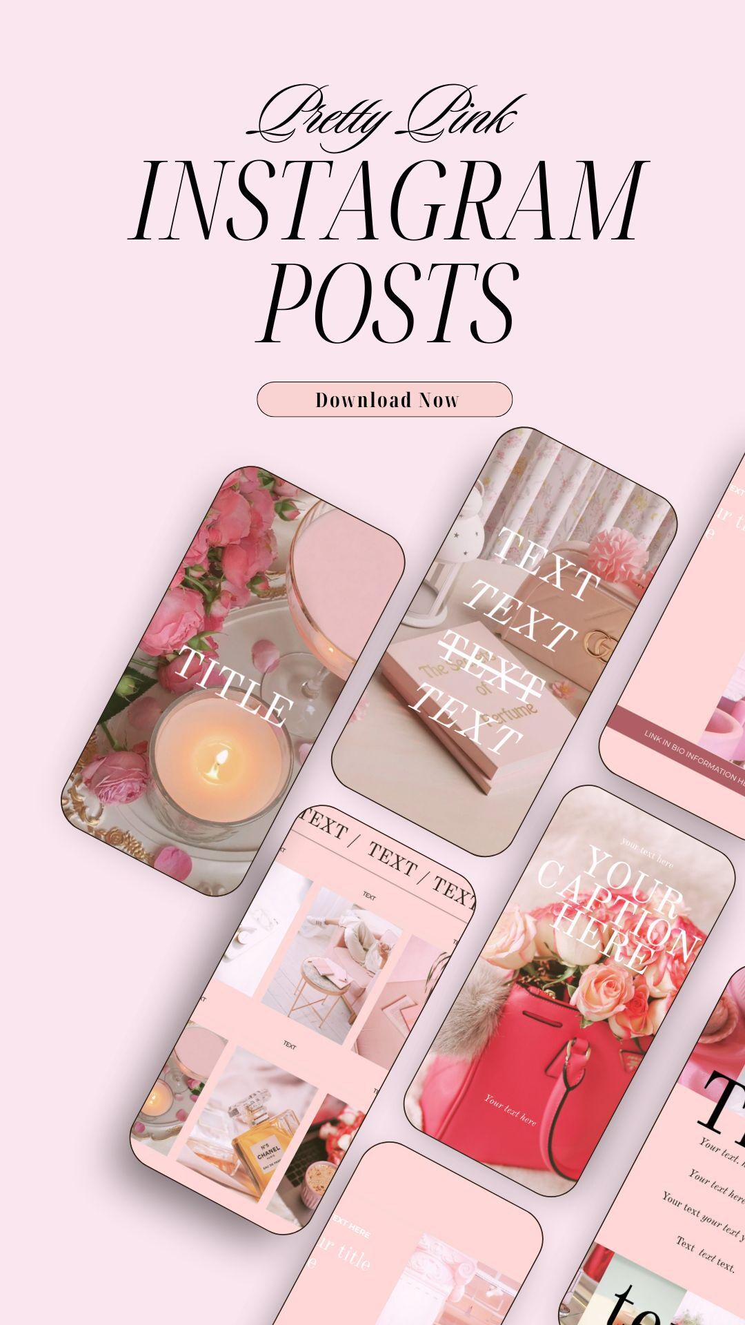 Pretty Ig Posts 30 Pretty in Pink Instagram Post Templates - Etsy
