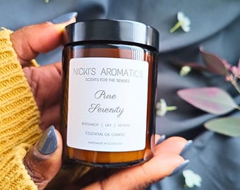 Pure Serenity Candle – Clean Linen Scent with Essential Oils