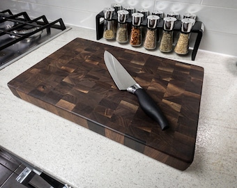 Large Black Walnut End Grain Cutting Board Wooden Chopping Board Butchers Block