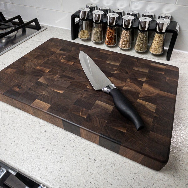 Large Black Walnut End Grain Cutting Board Wooden Chopping Board Butchers Block