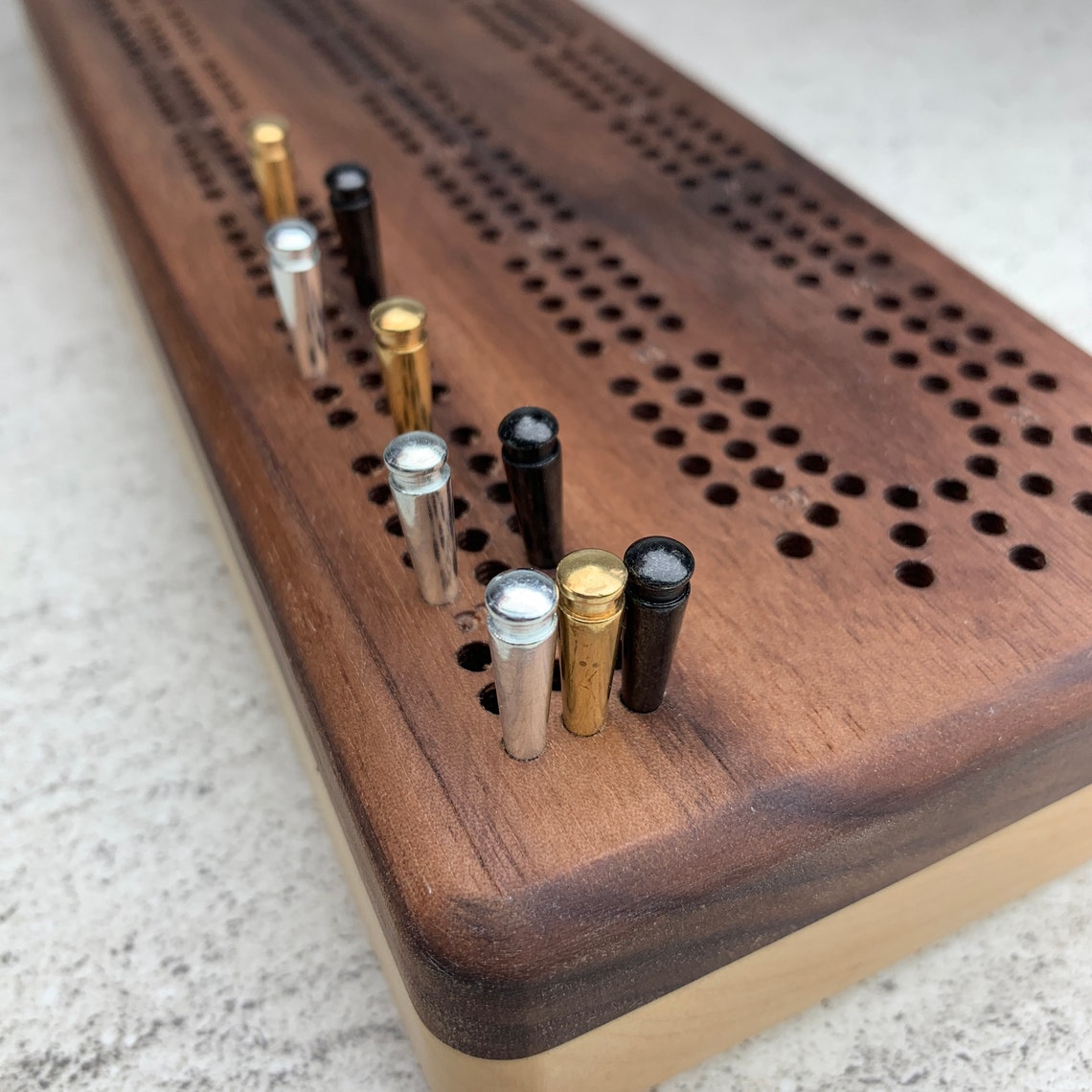 Luxury Cribbage Board with Pegs & Cards Etsy