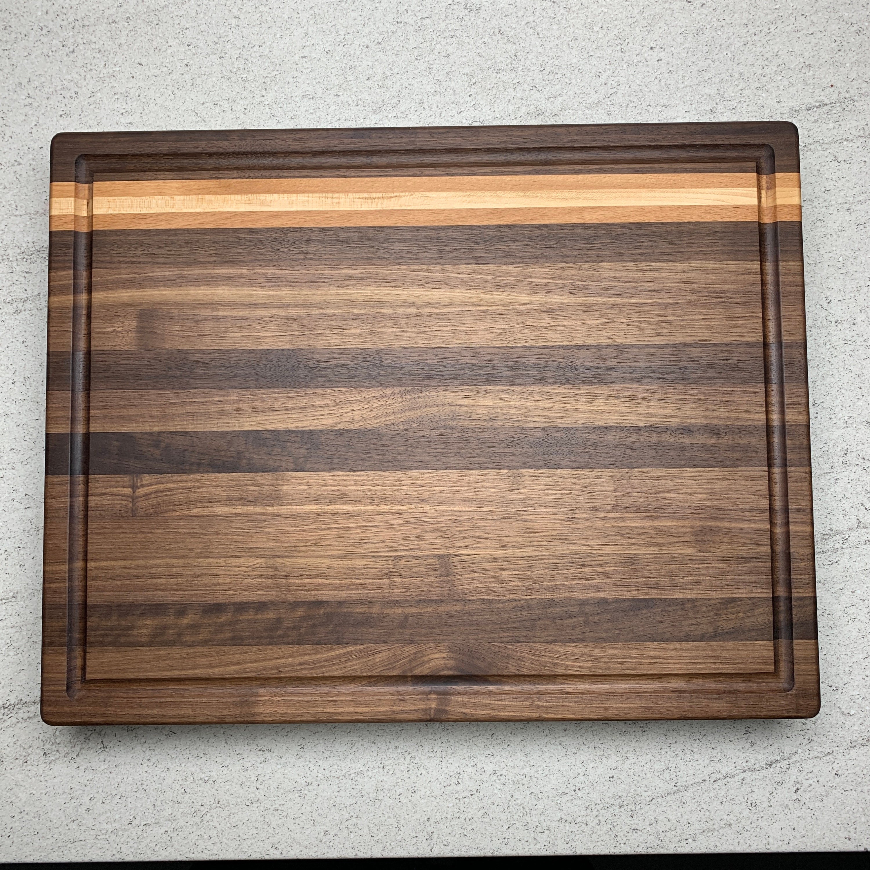 Walnut Chopping Board with Beech and Maple Strips Etsy