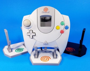 Sega Dreamcast Controller Display Stand - Custom 3D Printed - Multi Color Emblems - Mounts