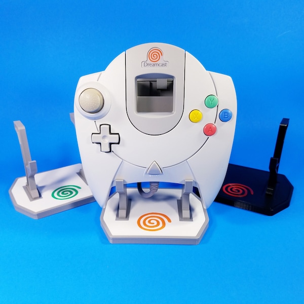 Sega Dreamcast Controller Display Stand - Custom 3D Printed - Multi Color Emblems - Mounts