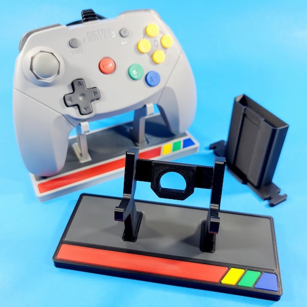 Retro Fighters Brawler64 Controller Stand – 3D-Printed Display with Cable Management - Holder Mount - Nintendo N64 - Free Shipping!