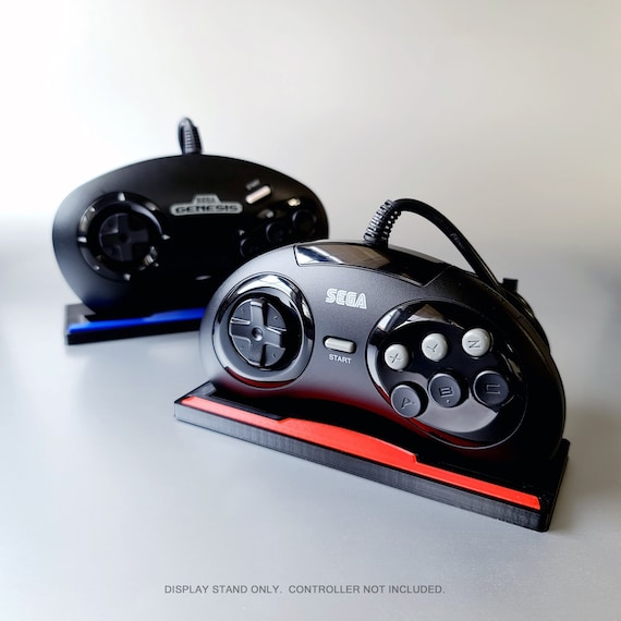 Sega Genesis Controller Display Stand, 3D Printed, Multi-Color Inlay
