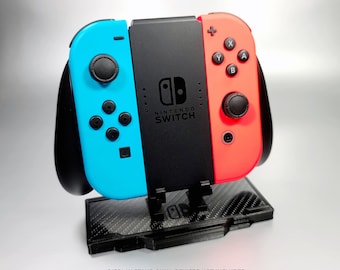 Custom Display Stand for Nintendo Switch Joy-Con Comfort Grip - 3D Printed - Carbon Fiber Themed - Free Shipping!!!