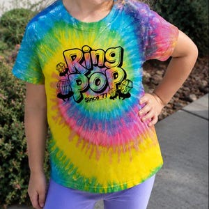 Youth Ring Pop® Since '77 Tie-Dye T-Shirt | Officially Licensed Vintage Candy Graphic Tee for Kids