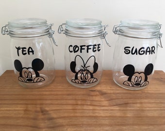 disney tea coffee sugar jars