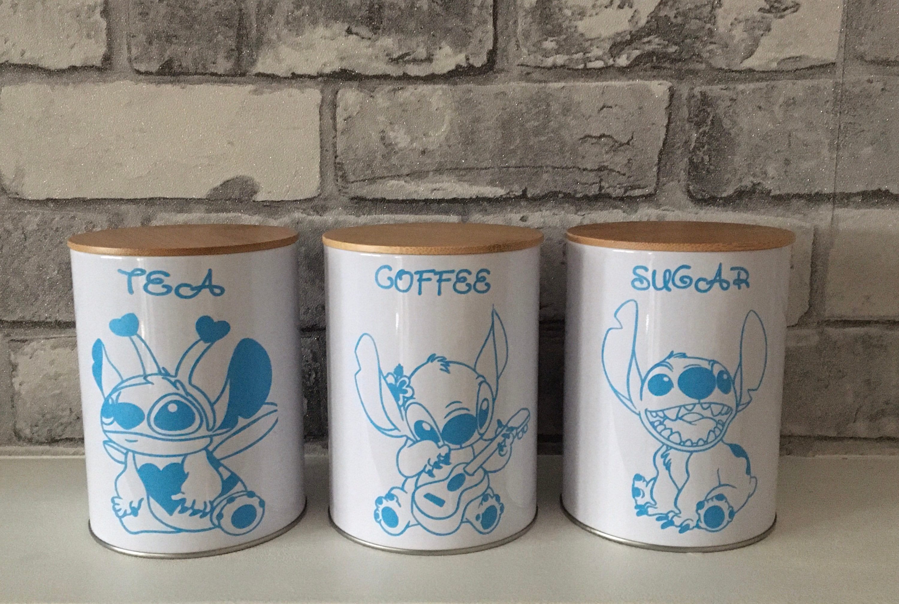 Stitch inspired kitchen canister set Etsy