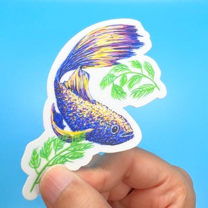 Koi Fish Sticker | 3 x 2.5 Inch Animal Sticker Koi Sticker vet Sticker Nature Sticker Artsy Sticker Sticker Pack Koi Fish Decal Marine Life