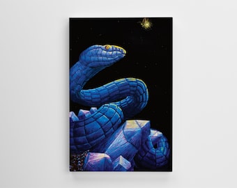 Crystal Snake with Firefly Fine Art Print on Canvas - Multiple Sizes Available