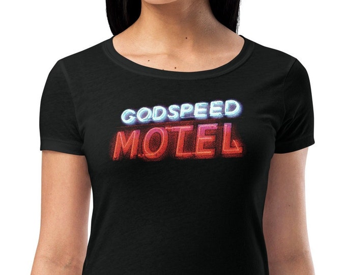 Godspeed Motel Women's Fitted Next Level T-Shirt | Black Graphic Tee | Ladies Alternative Streetwear