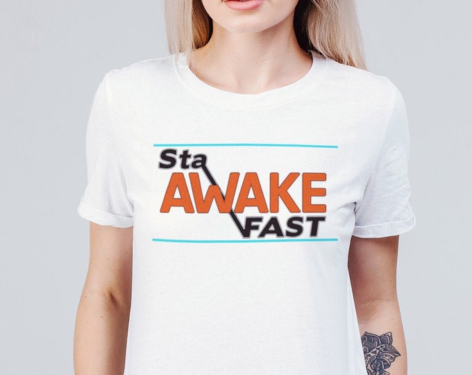 Stay Awake Fast Women's White Graphic T Shirt | Ladies Fashion Fit Elm Street Tee