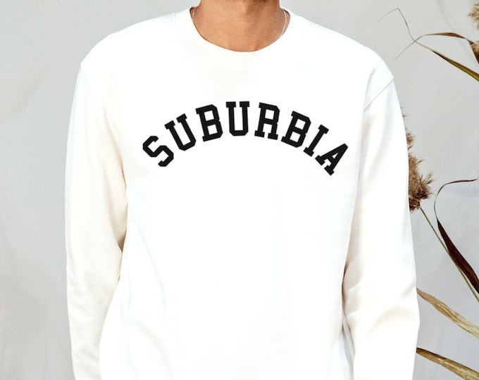 Suburbia Men's/Unisex White Fleece / Cotton Pullover Sweatshirt