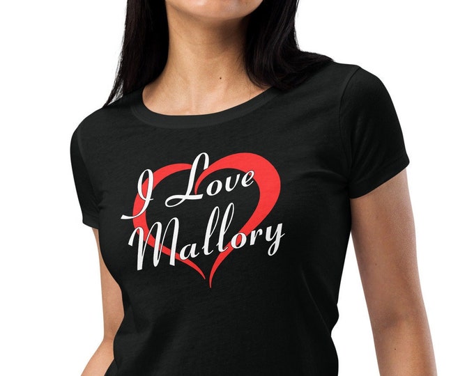 I Love Mallory Knox Women's Fitted Next Level T-Shirt | Black Graphic Tee | Ladies Alternative Streetwear