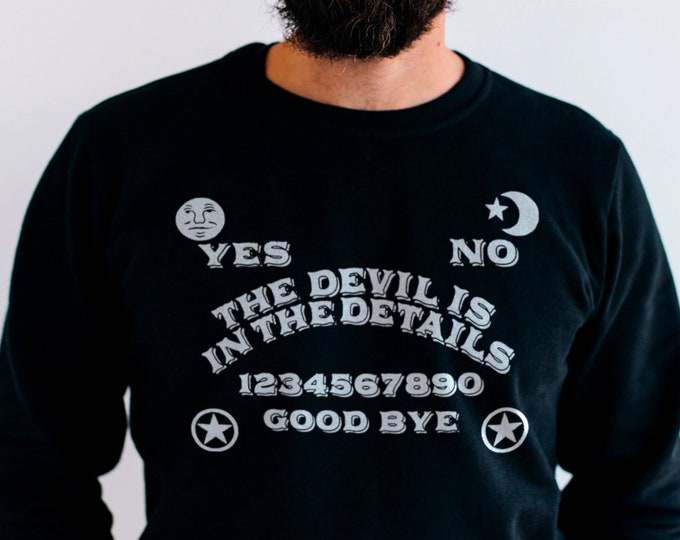 The Devil Is In The Details Men's/Unisex Black Fleece / Cotton Pullover Sweatshirt