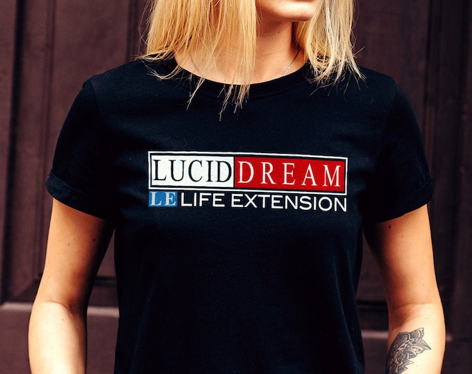 Lucid Dream Women's Black Sci Fi Graphic T Shirt | Ladies Fashion Fit Tee