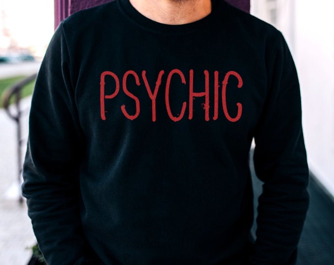 Psychic Men's/Unisex Black Fleece / Cotton Pullover Sweatshirt