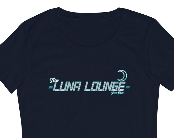 Luna Lounge Women's Fitted Next Level T-Shirt | Navy Graphic Tee | Ladies Alternative Streetwear