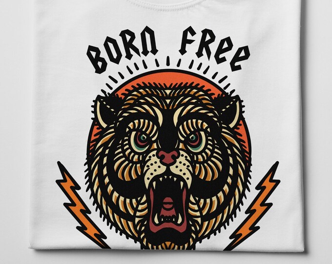 Born Free Men's/Unisex White Graphic T Shirt | Super Soft Men's Cotton Tee