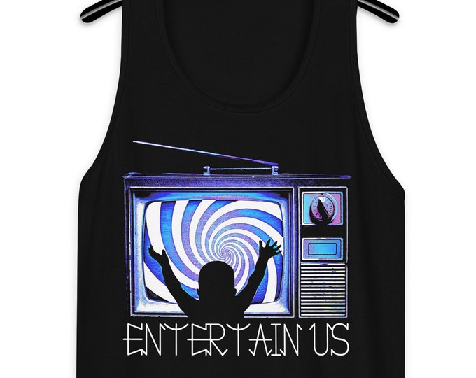 Entertain Us Men's/Unisex Premium Black TV Tank Top